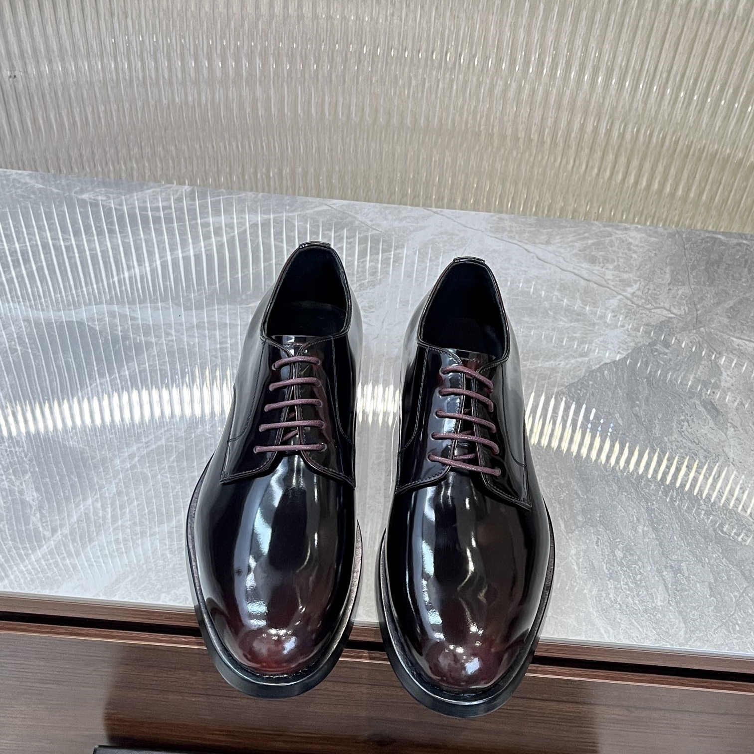 D&G Men's Patent leather lace - up formal dress shoes  YV24071709