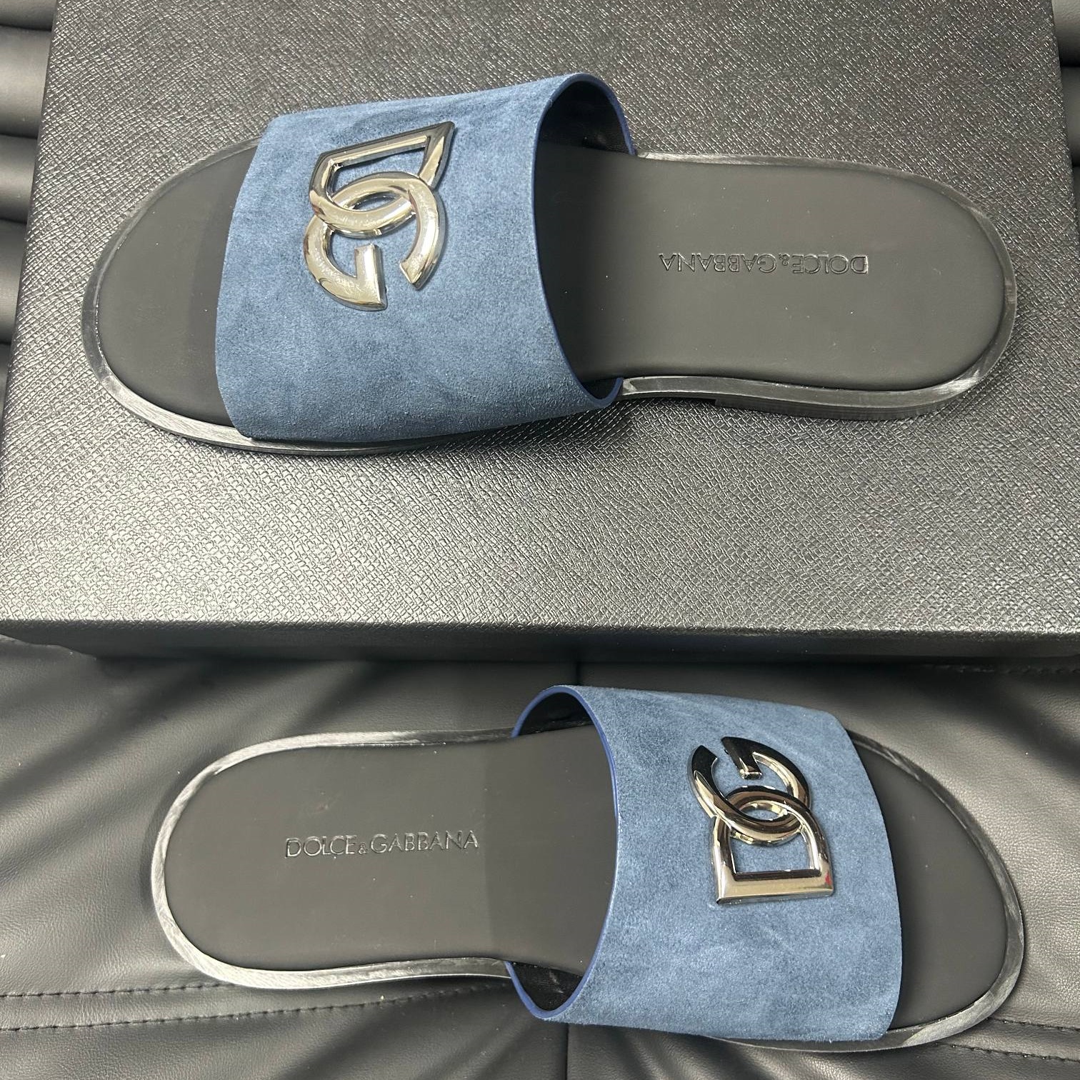 D&G Men's Logo suede Slides beach slippers YV24071715