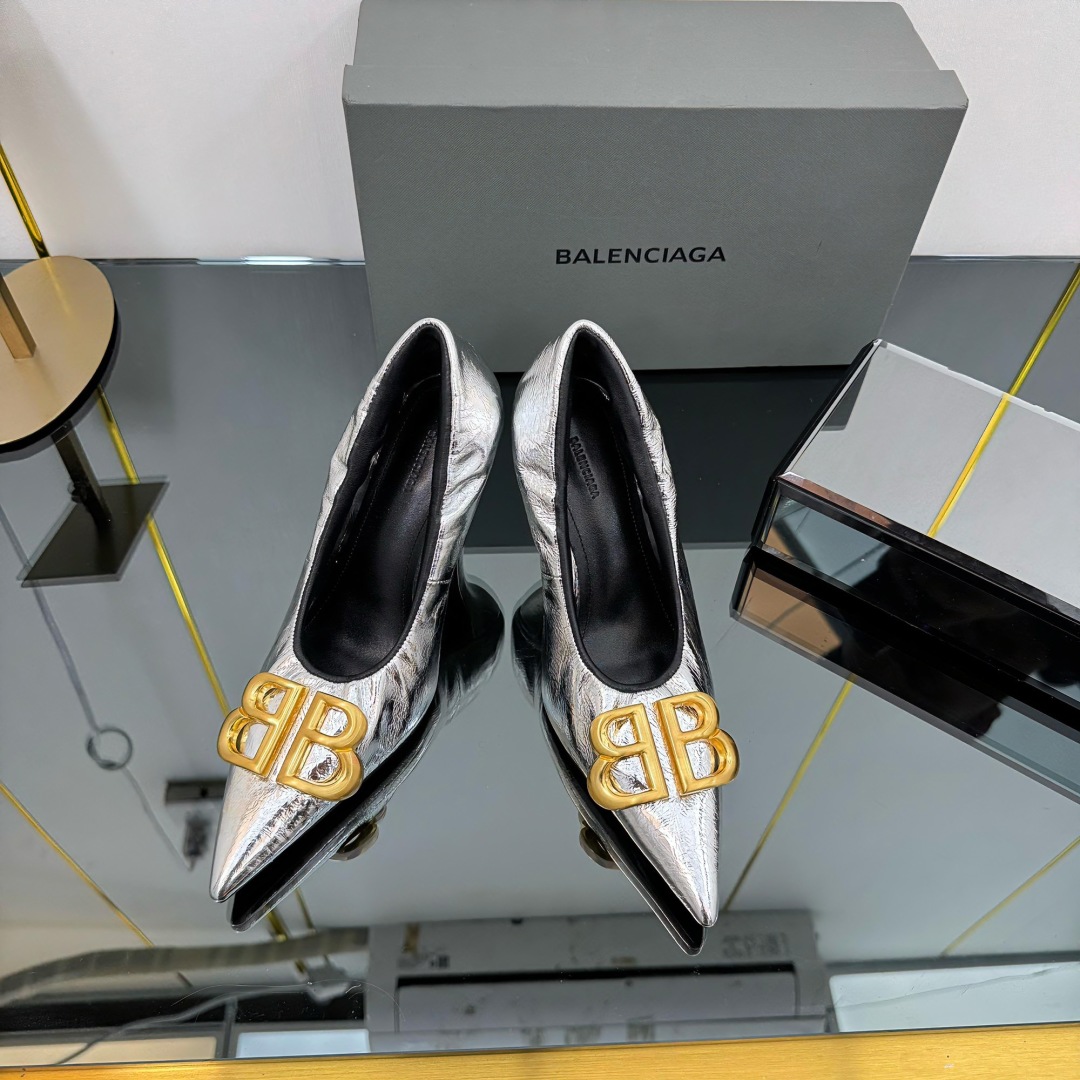 BLCG  Stylish Pointed - Toe Metal - Accent High - Heels YV24071822