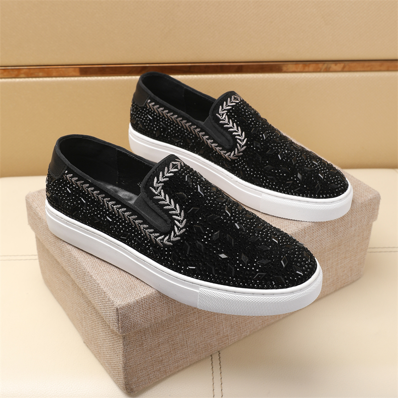 BLCG  Rhinestone - Embellished Slip - On Sneakers  YV24071814