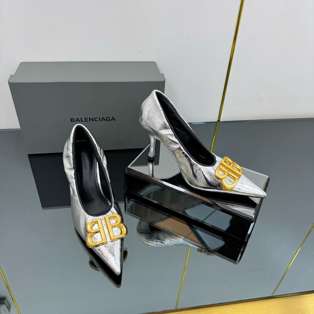 BLCG  Stylish Pointed - Toe Metal - Accent High - Heels YV24071822