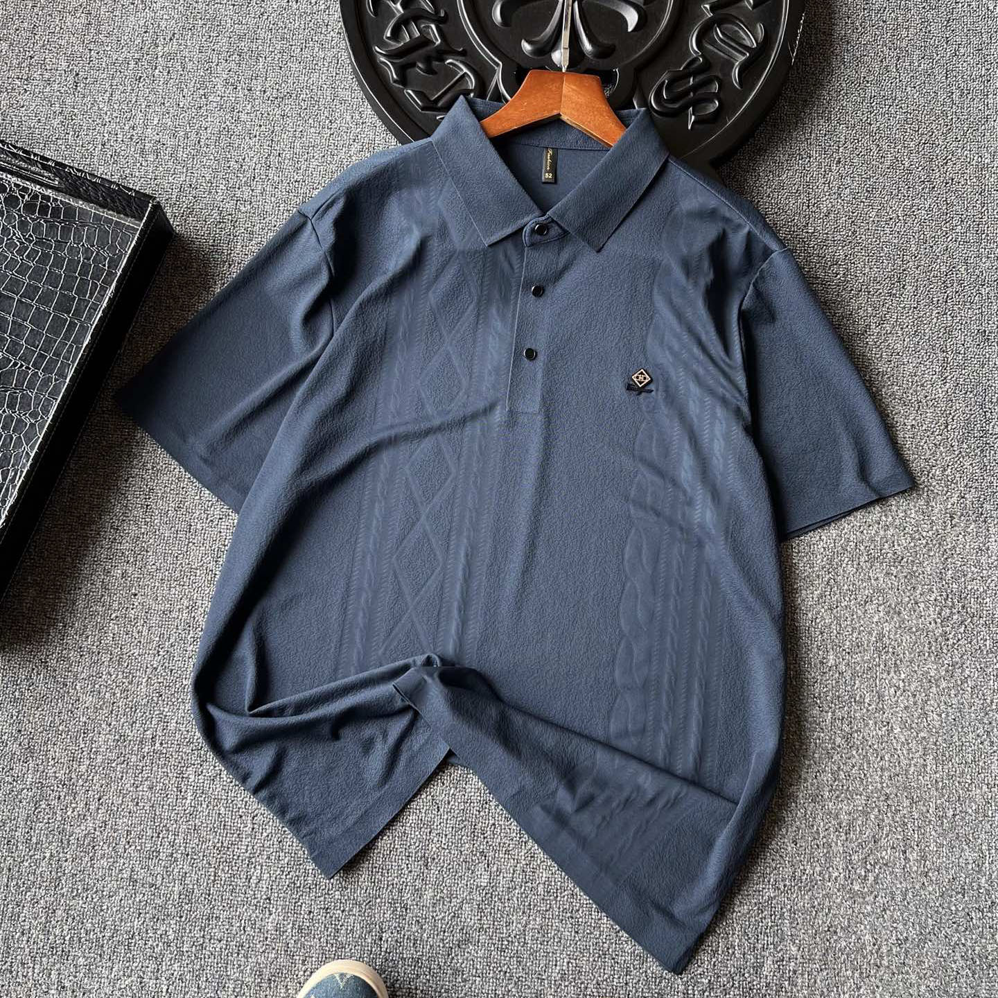 SF Dark Pattern Jacquard Polo Shirt DD25071815