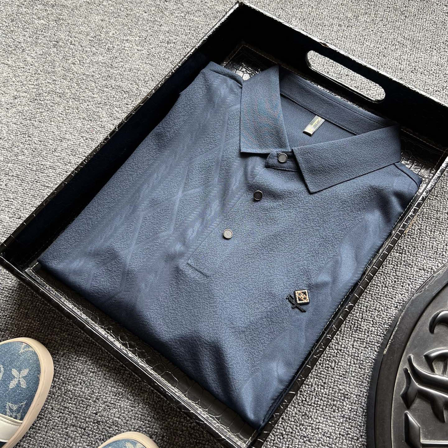 SF Dark Pattern Jacquard Polo Shirt DD25071815