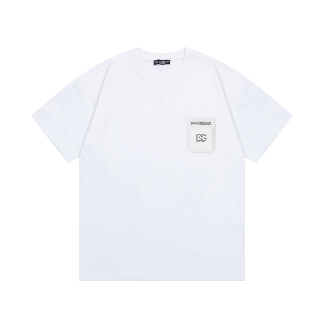 D&G Classic logo zipper pocket T-shirt YV24071913