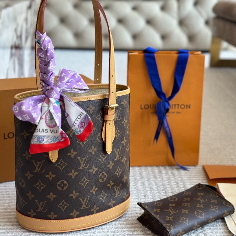 LV Classic Monogram Cowhide Bucket Bag YV24072021
