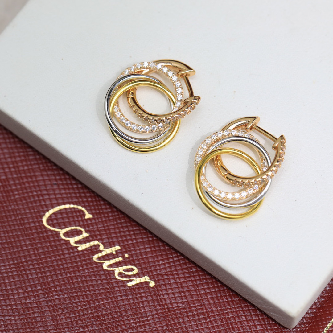 Car  Three - ring diamond - inlaid earrings YV24072106