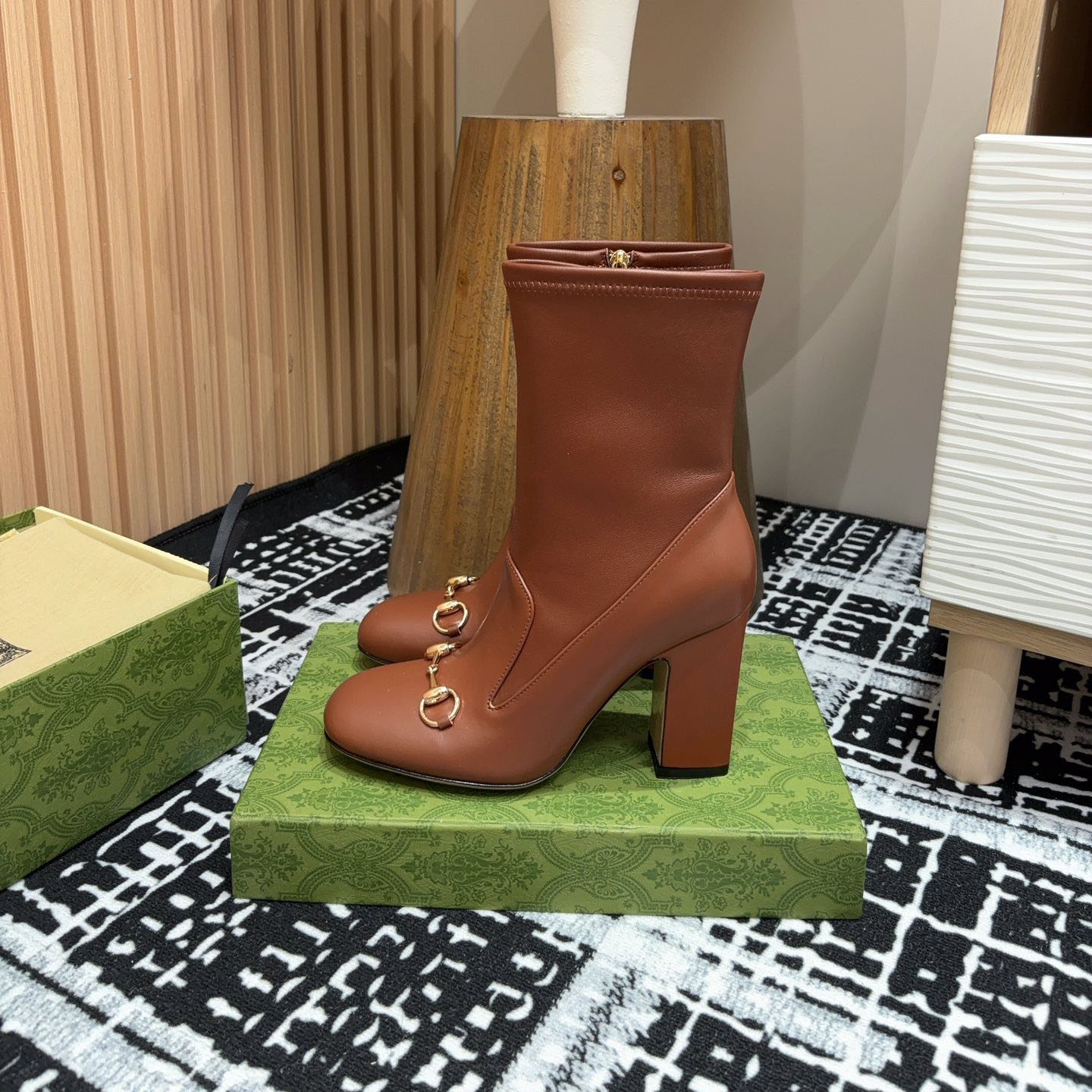 GG Horsebit Block Heel Ankle Boots DD25072106