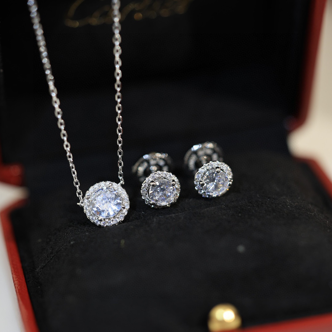 Car Eight Hearts and Eight Arrows high-carbon diamond Necklace&Earrings YV24072109