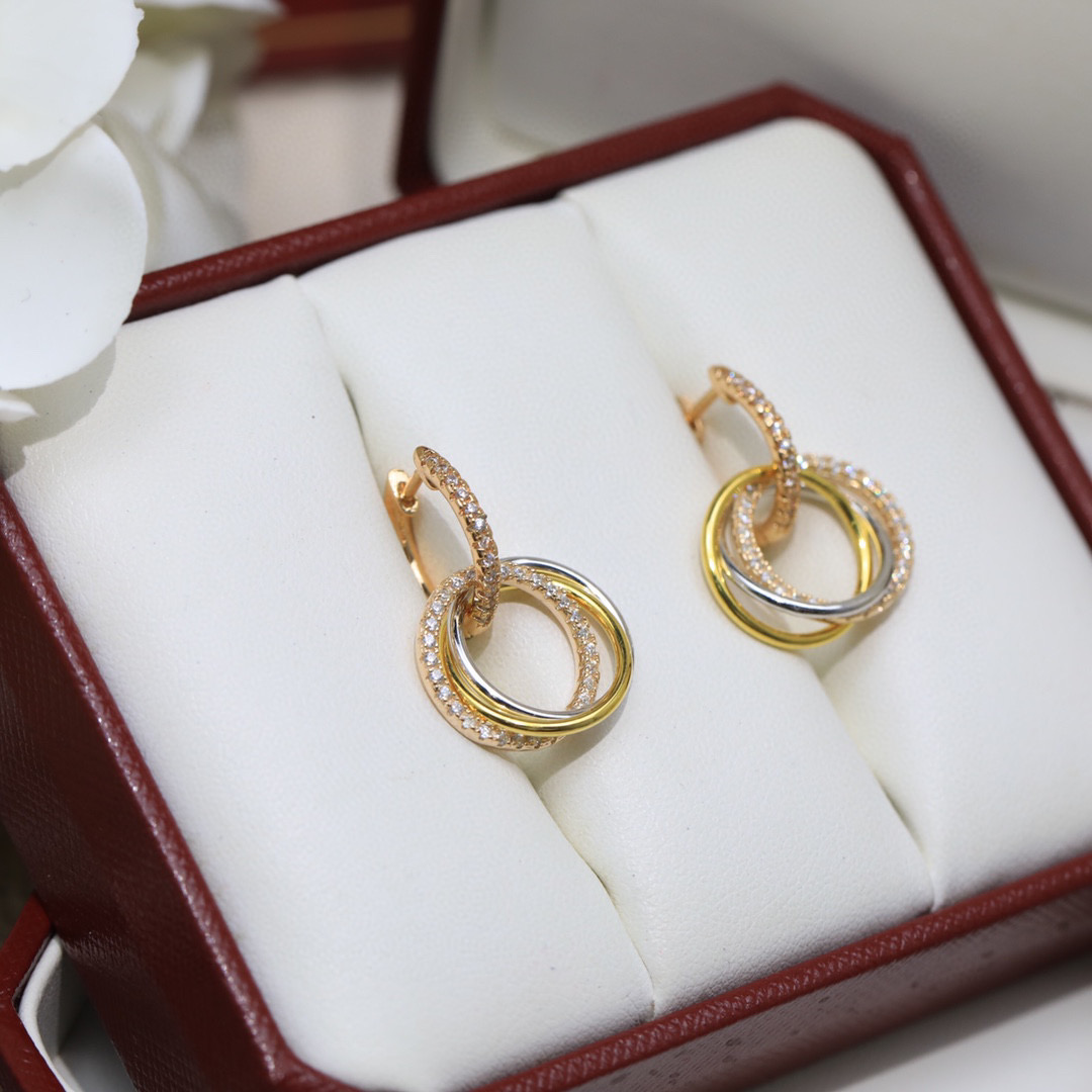 Car  Three - ring diamond - inlaid earrings YV24072106
