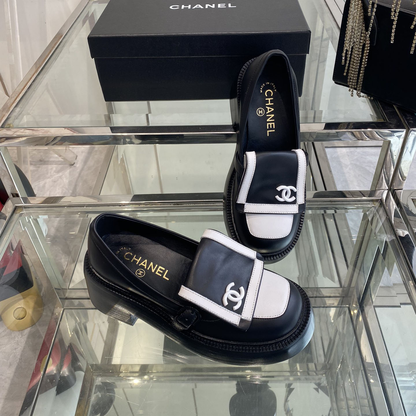 CH Panda Color-Block Loafers BB25072304