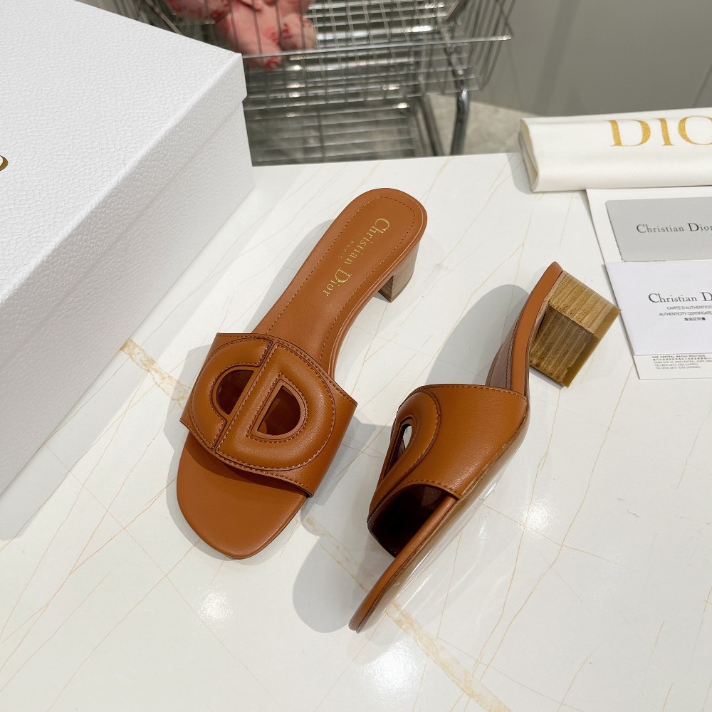 CD Buckle Mid-Heel Slippers YV24072612