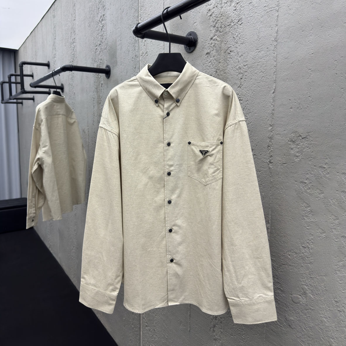 PRADA Triangle Logo Long-Sleeve Shirt DD25072710