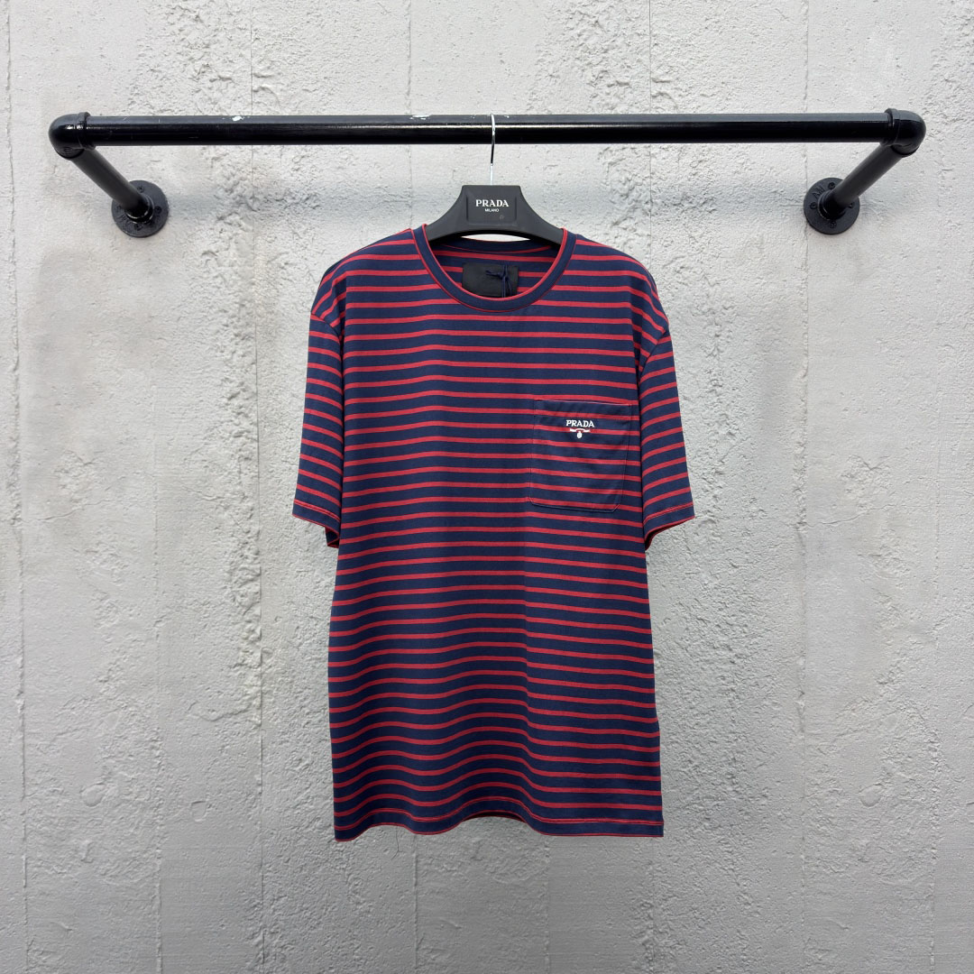 PRA Unisex  Stripe Fashion Short Sleeve DD25072724