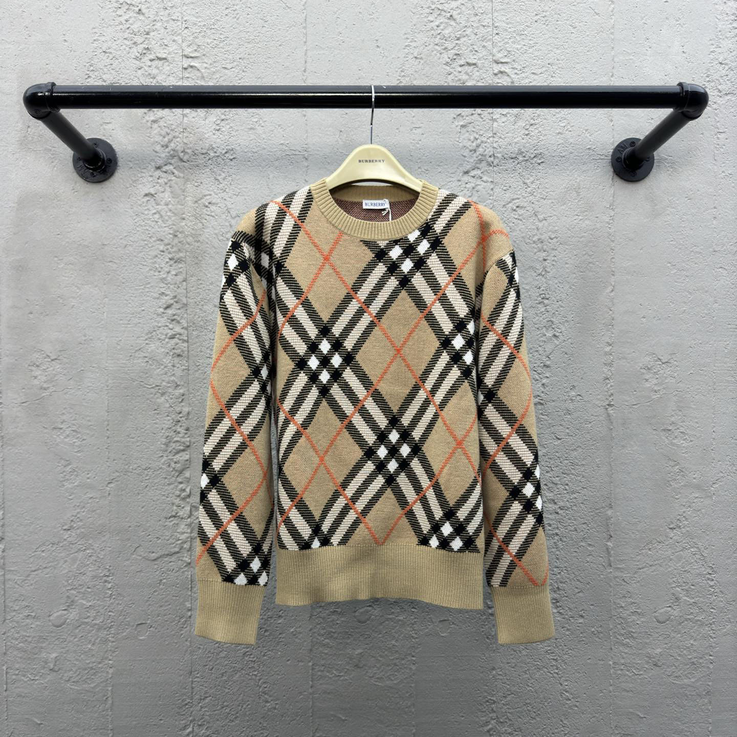 Bur Check Wool Knit Long-Sleeve DD25072817