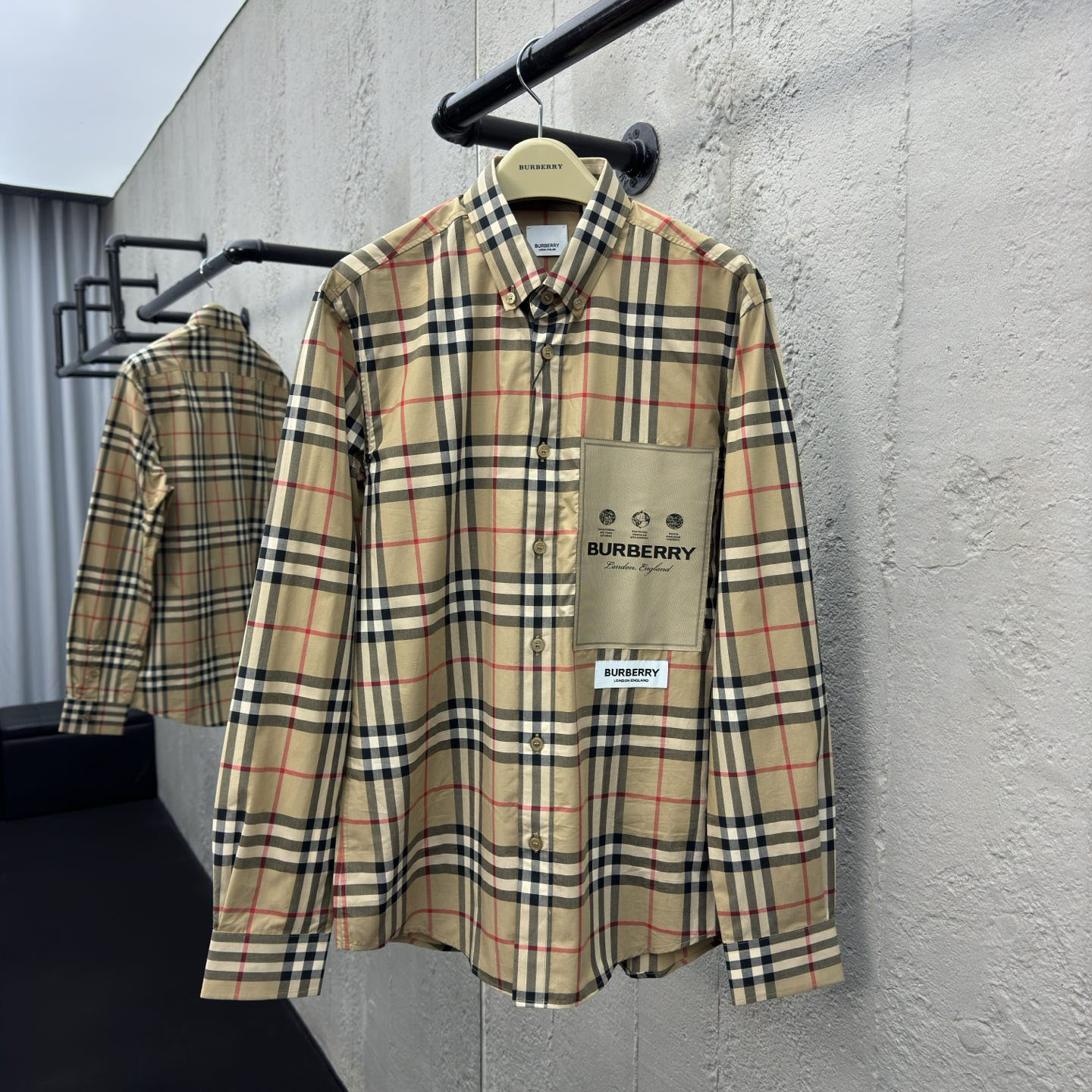 Bur Label Patch Check Long-Sleeve Shirt DD25072812