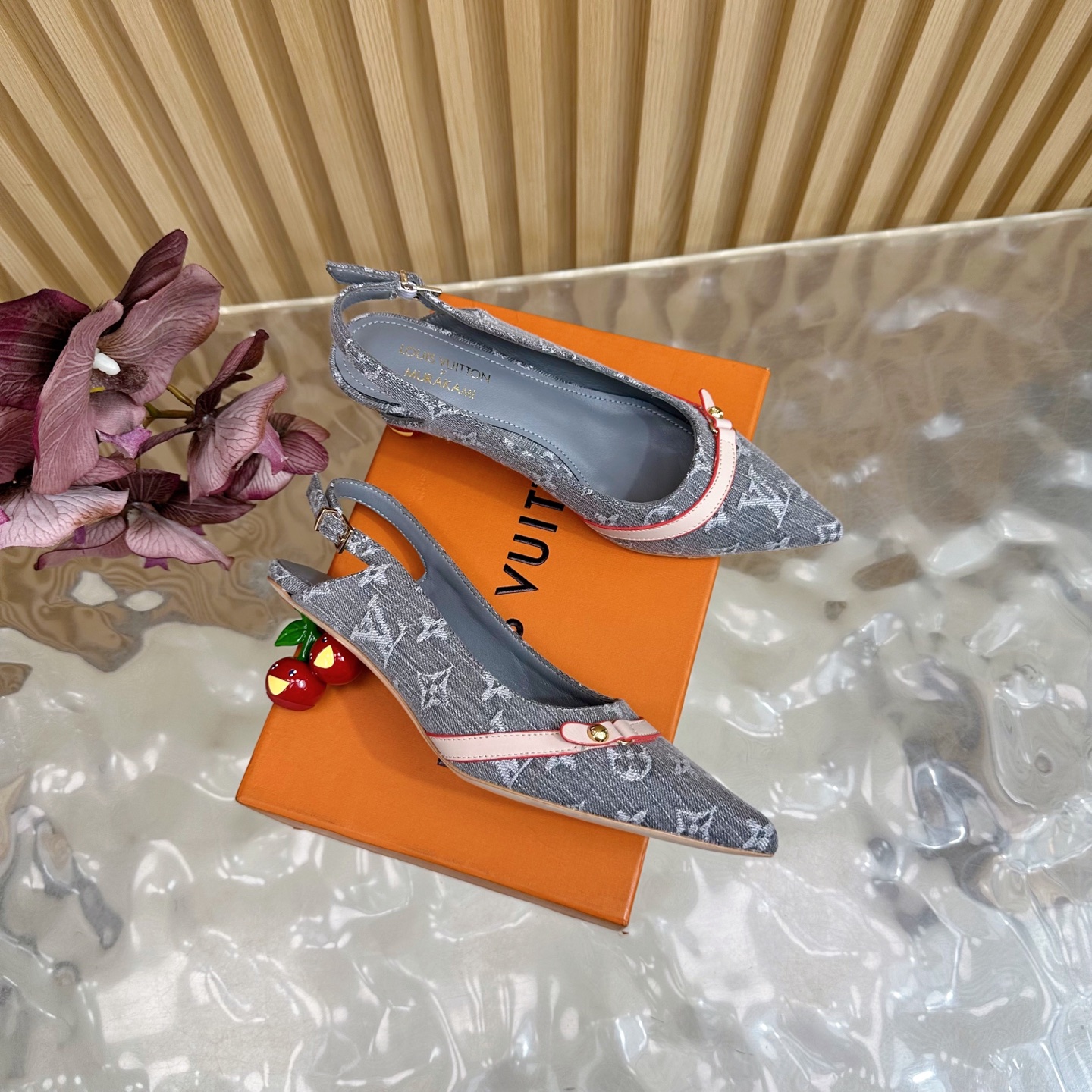 LV×TM 5cm Cherry Heel Bow High Heels YV25073102