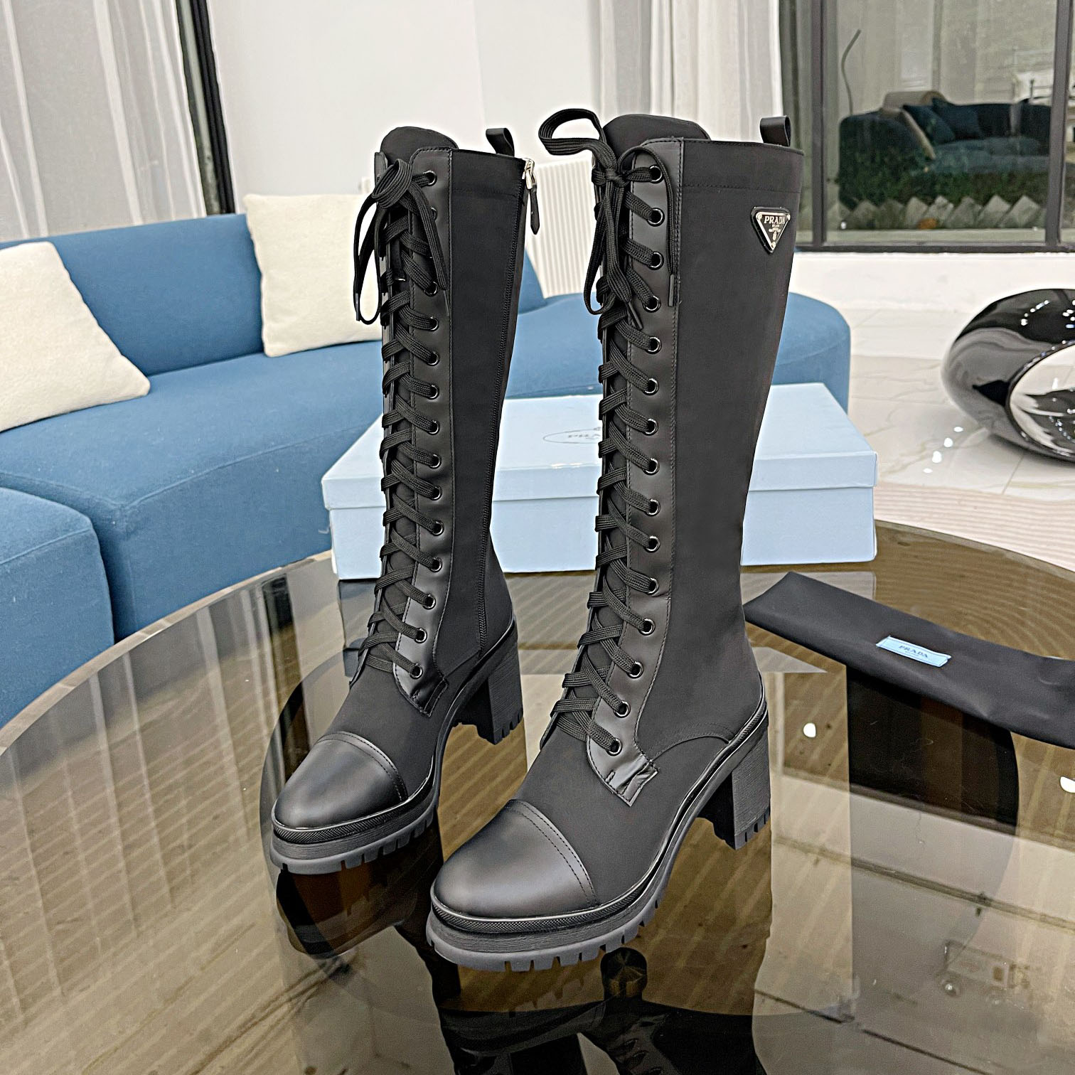 PRA Waterproof Nylon High Heel Boots AM25081344