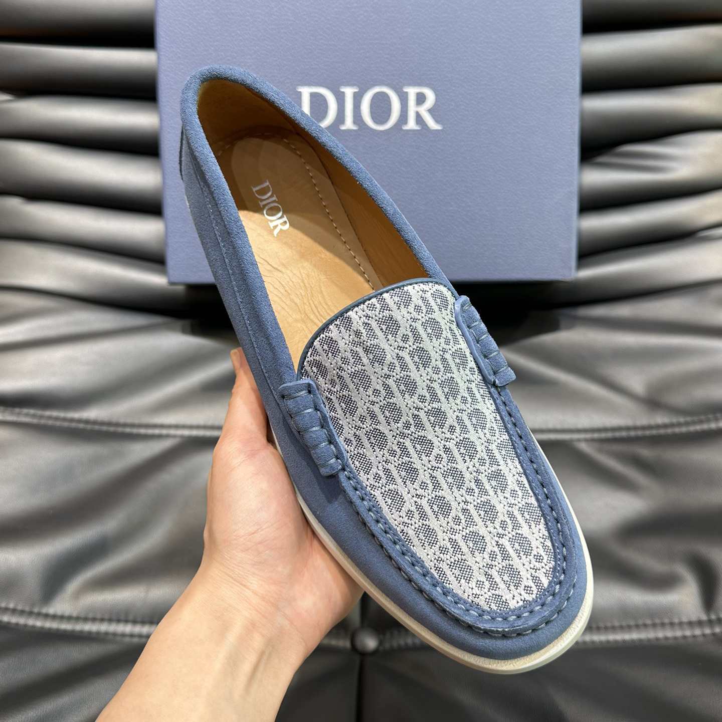 CD Men's Classic Print Canvas Loafers XX25081427