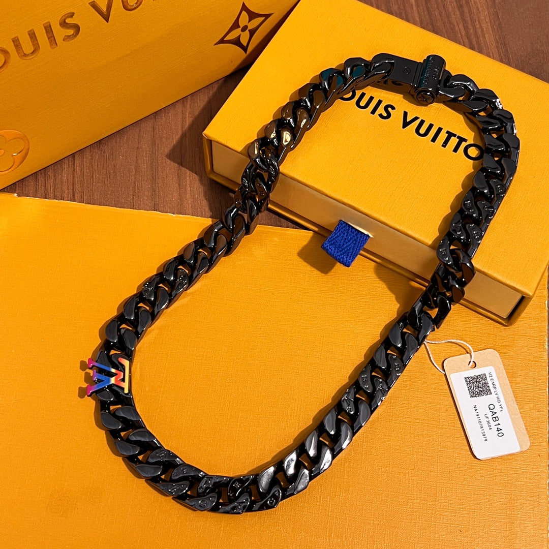 LV Limited Edition Rainbow Black Letter Chain XX25081409