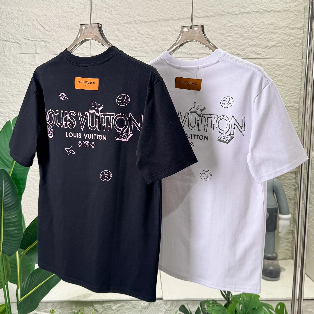 Lv Fashion Embroidered T-shirt XX25081155
