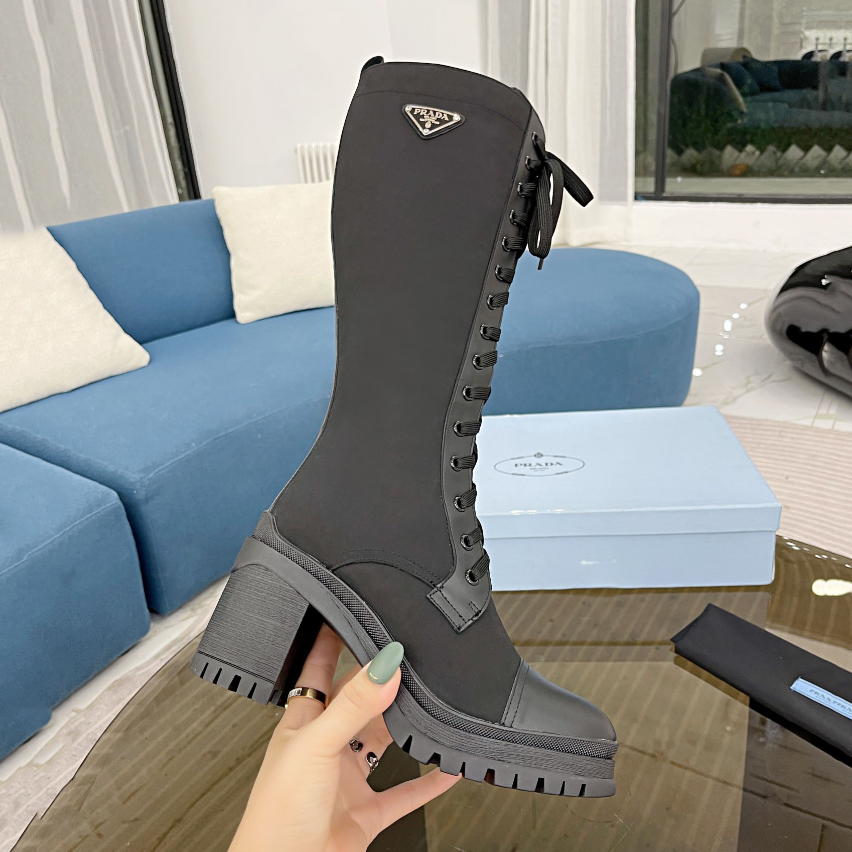 PRA Waterproof Nylon High Heel Boots AM25081344
