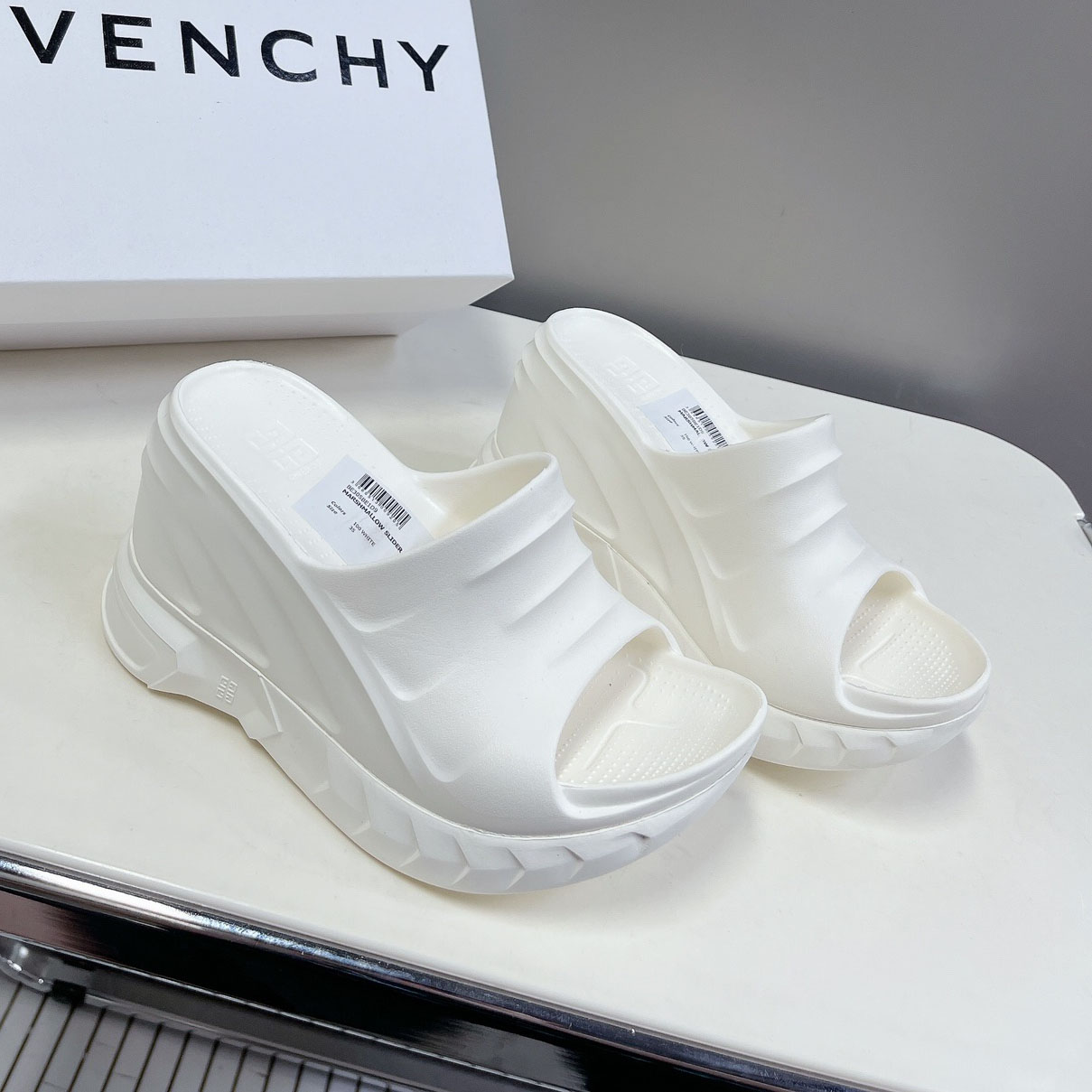 GIV Marshmallow Rubber Platform Wedge Sandals AM25081345