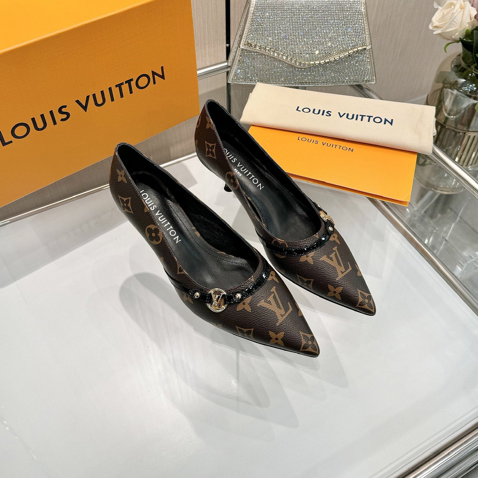 LV 25New Style Pointed Leather High Heels  AM25081329