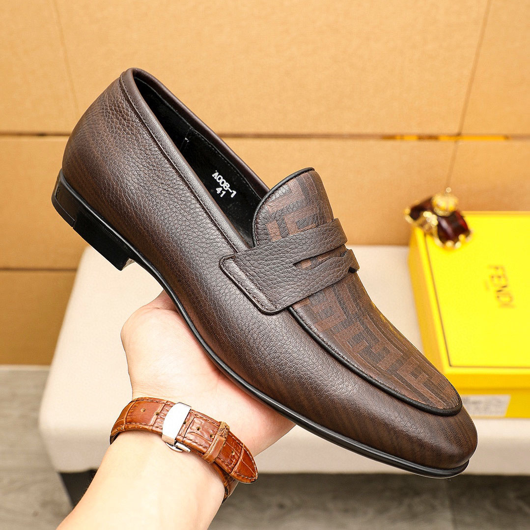 FD Men's Brown Casual Leather Shoes XX25081425