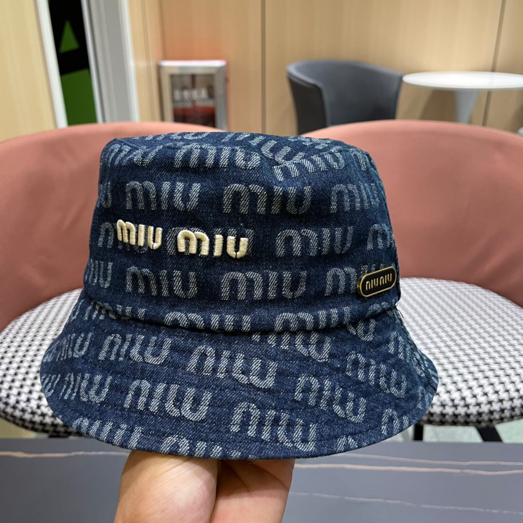 Miu Denim Bucket Hat XX25081656
