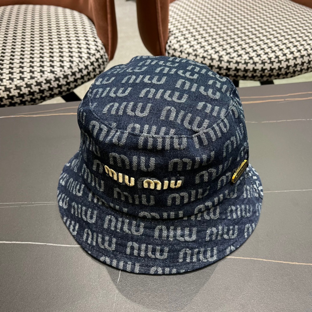 Miu Denim Bucket Hat XX25081656