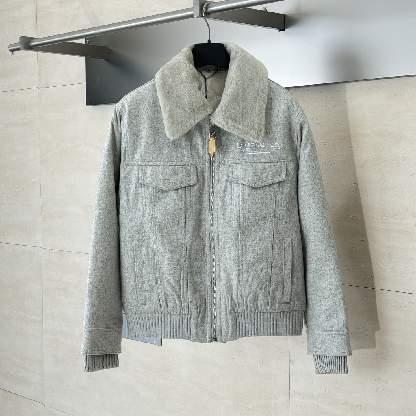 LV 25New Wool Collar Waist Jacket XX25081629