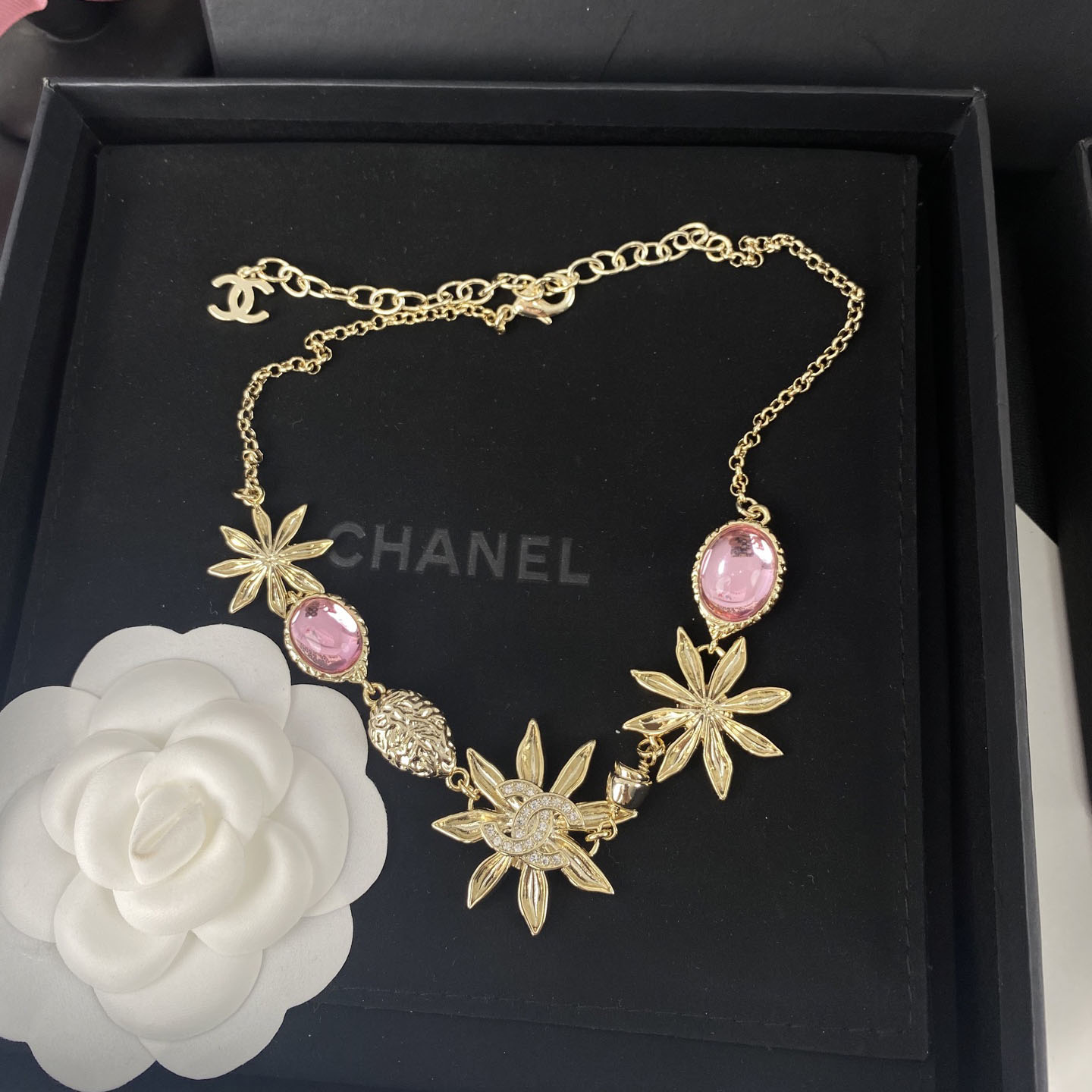 CH Pink Diamond Sunflower Choker Necklace AM25081627
