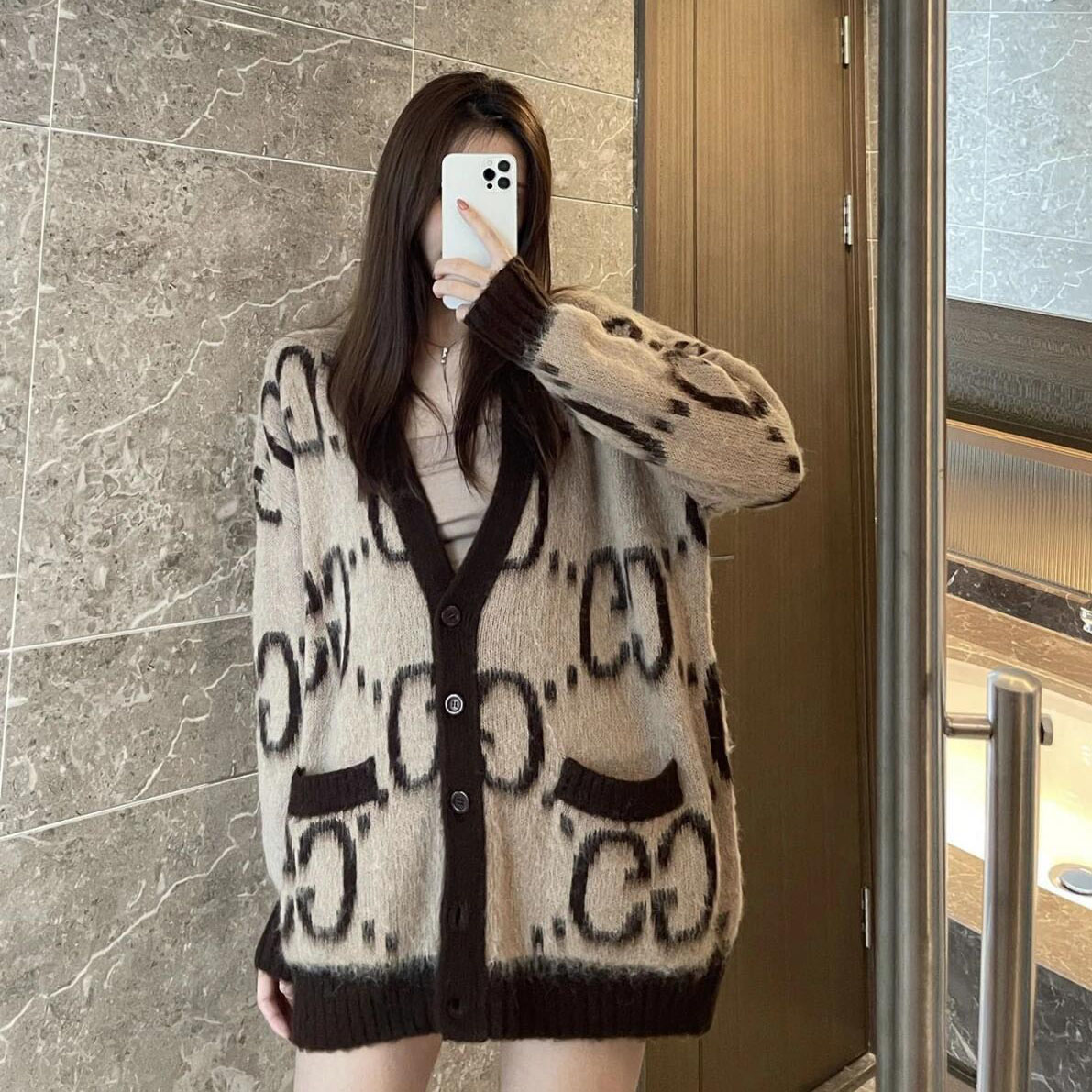 GG Unisex Double-faced Mohair Cardigan AM25081602