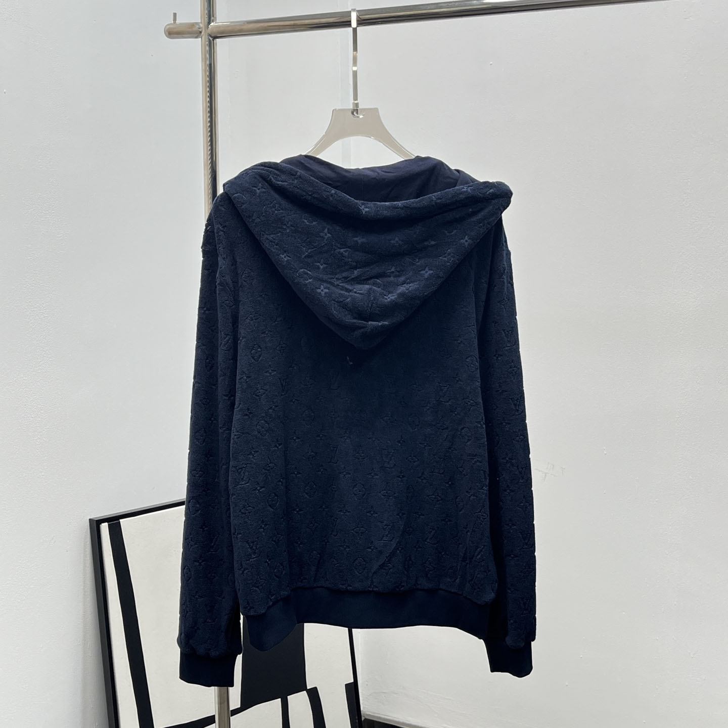 LV Deep Navy Blue Zip Hoodie FE25081604