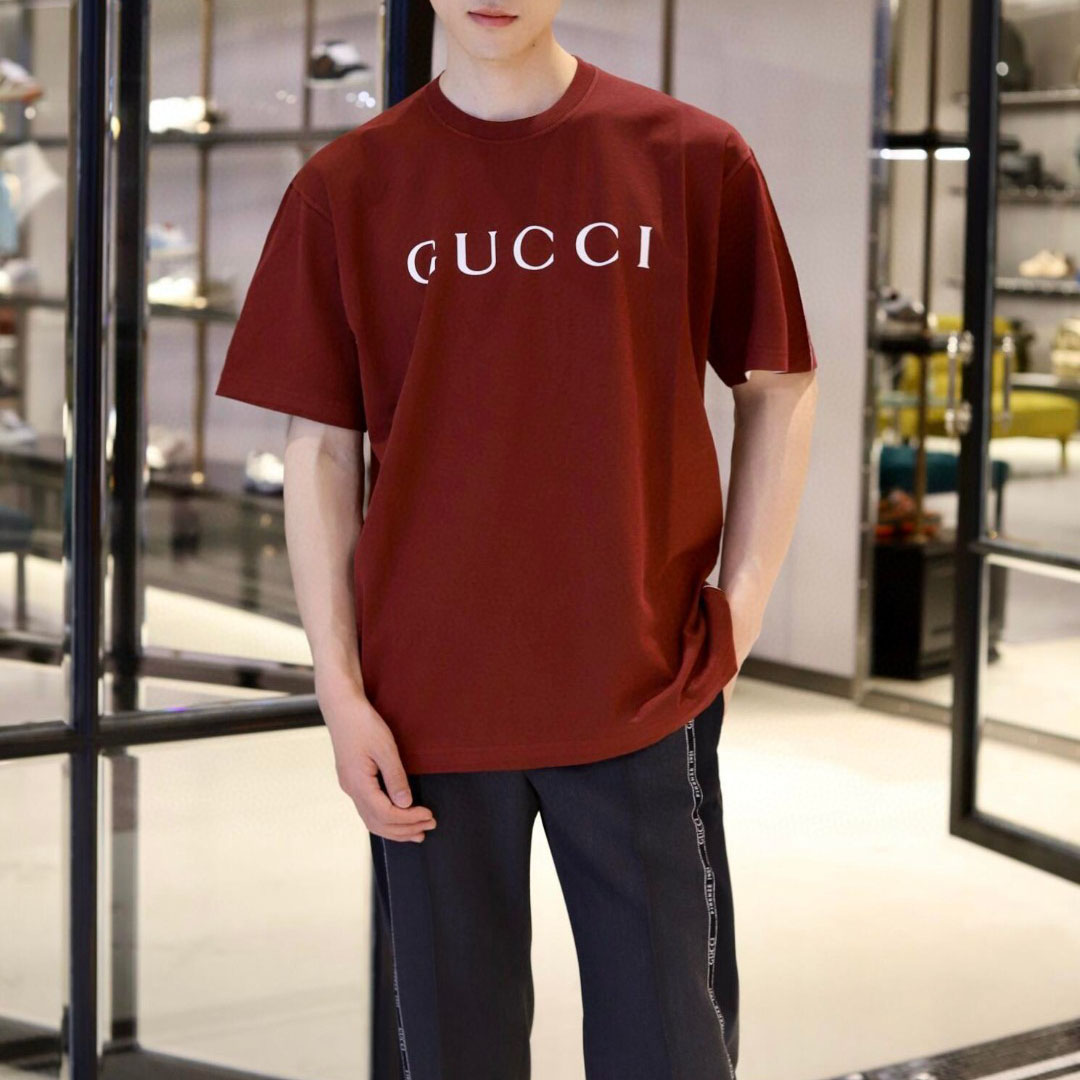 GG White-Trim Printed Short-Sleeve DD25072907