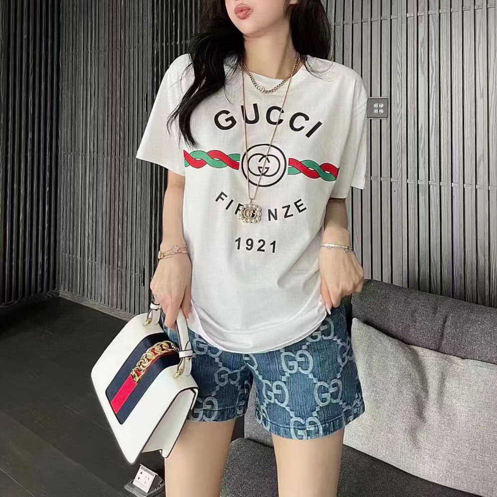 GG twisted letter print short sleeves DD25072029