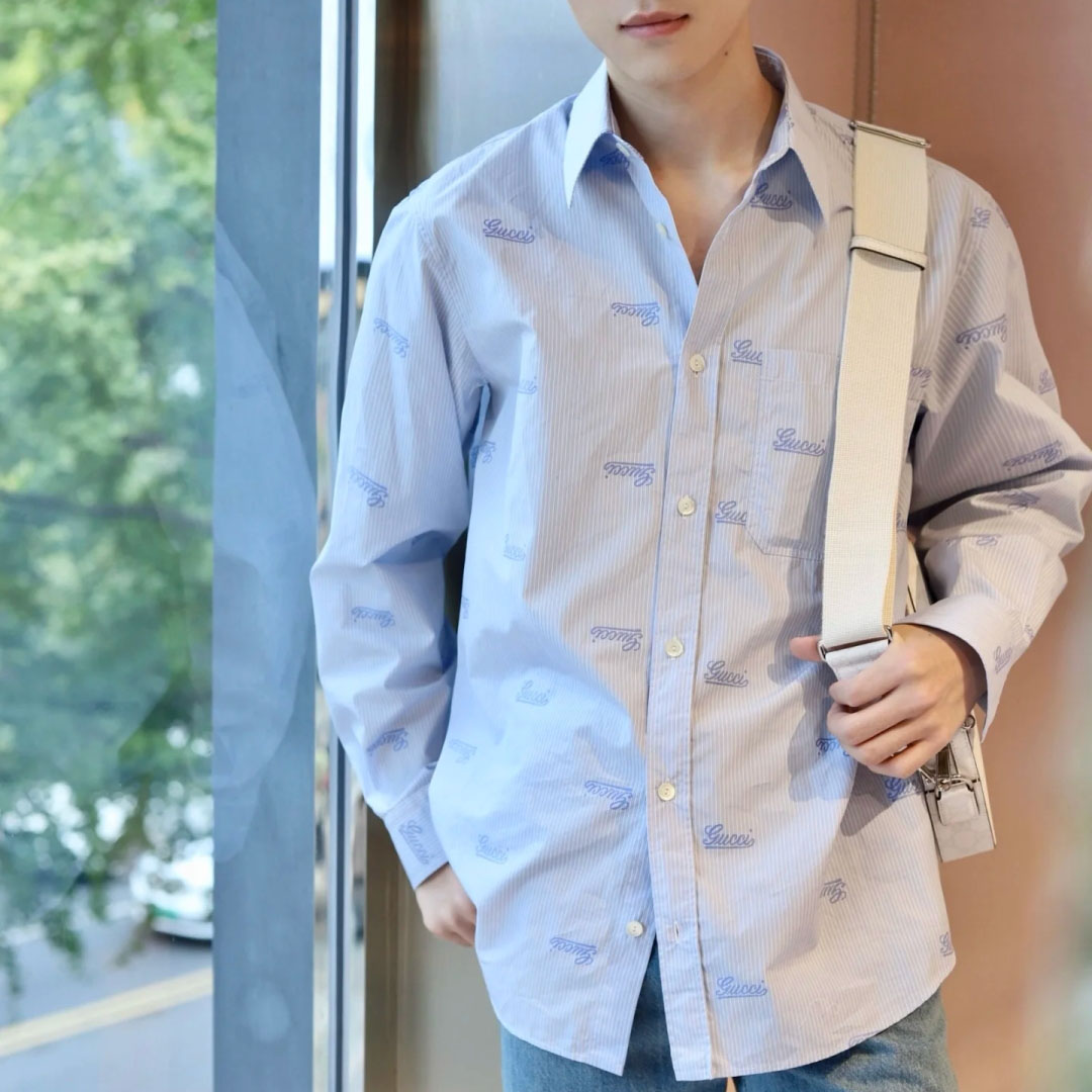 GG Jacquard Embroidered Stripe Shirt DD25072909