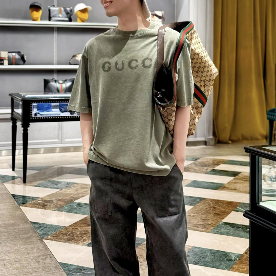 GG Vintage Grass Green Short-Sleeve DD25072835