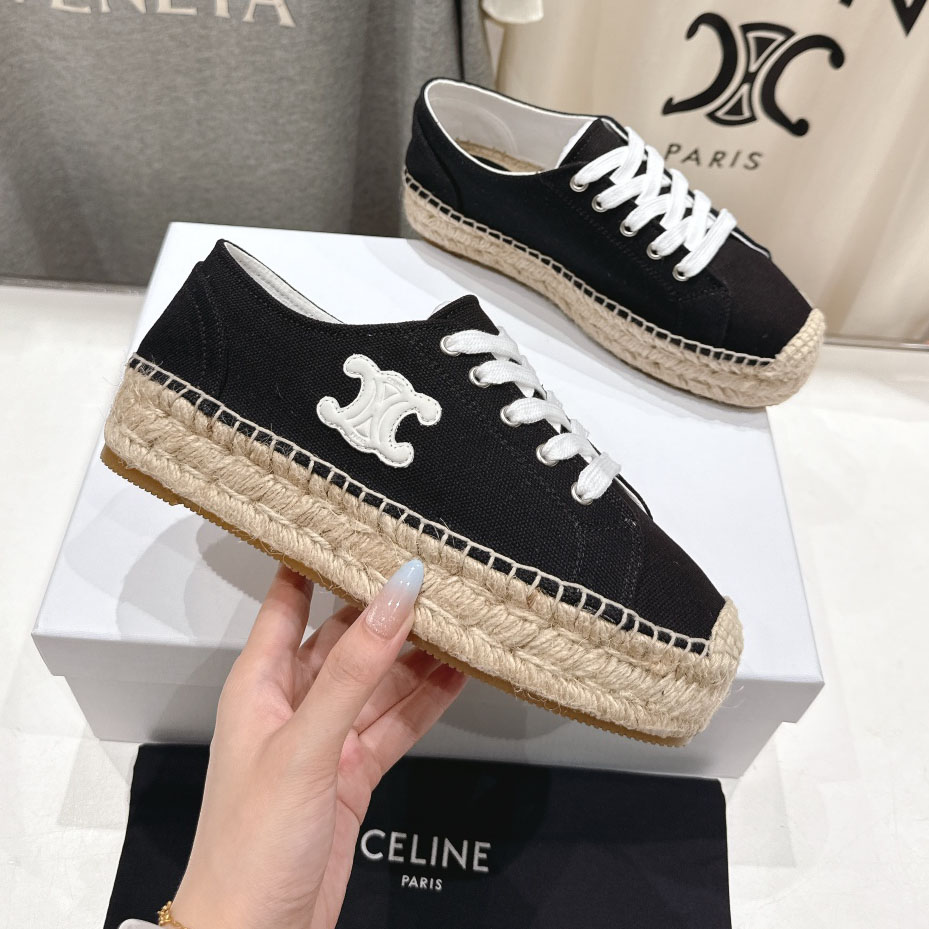 CE 2025 New - arrival Rope - soled Platform Lace - up Canvas Shoes XX25081704