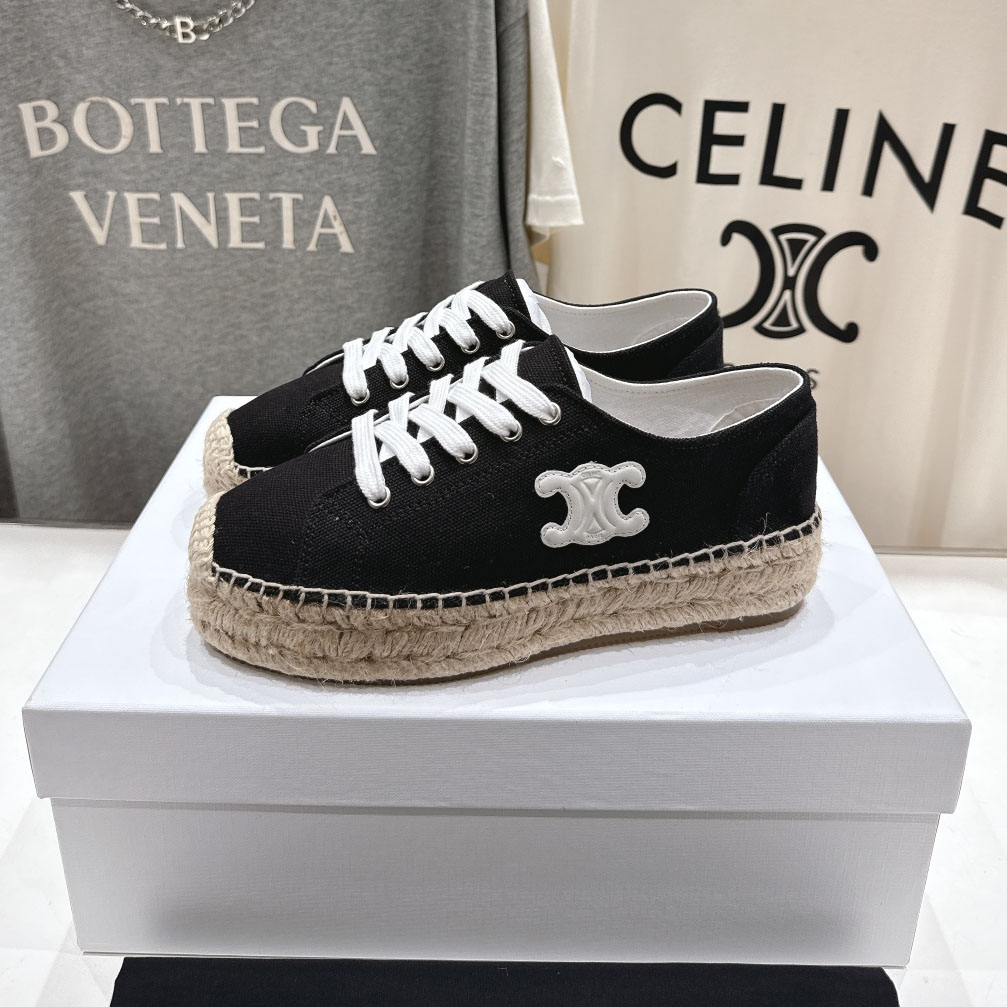 CE 2025 New - arrival Rope - soled Platform Lace - up Canvas Shoes XX25081704