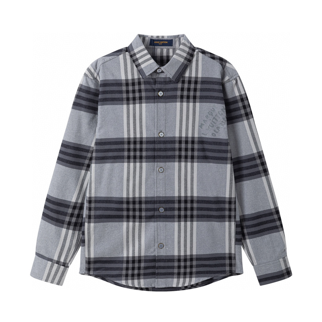LV Plaid Monogram Flannel Shirt Jacket AM25081806