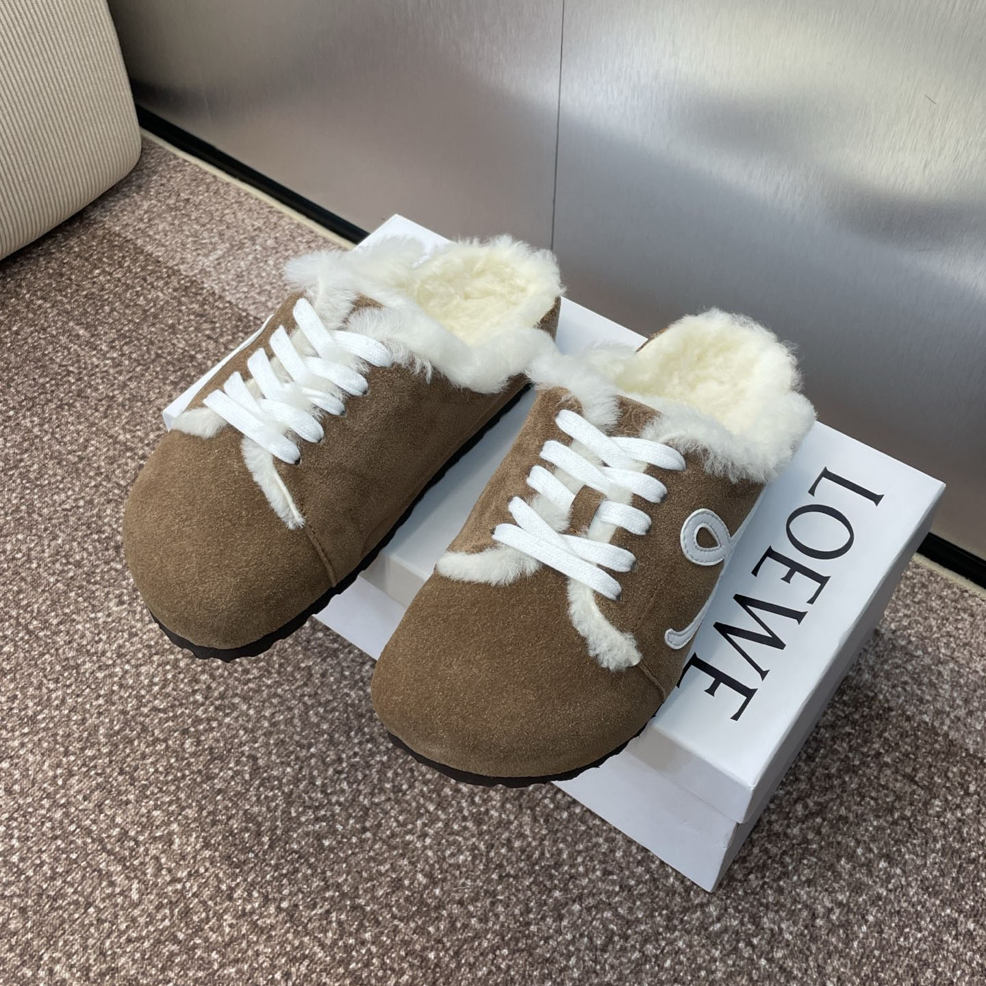LOE x Birkenstock 25New Collaboration Shearling Clogs for Couples AM25081922