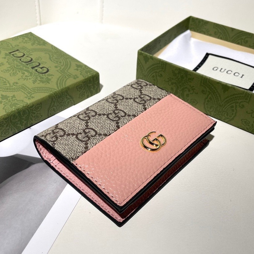 GG Monogram Double G Leather-Paneled Compact Wallet  YV25082907