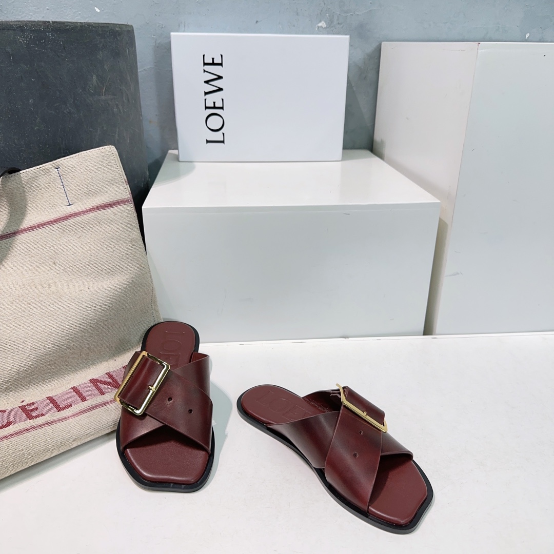 LOE Square - Buckle Flat Slippers XX25082004