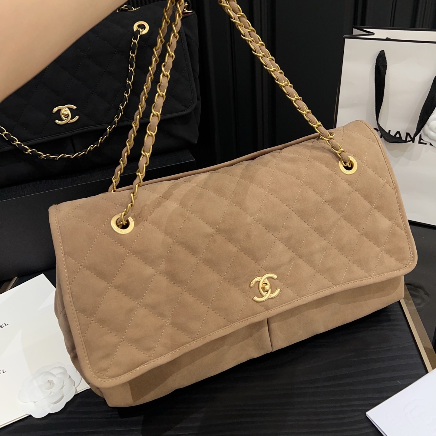 CH Canvas Denim Chain Tote YV25082908