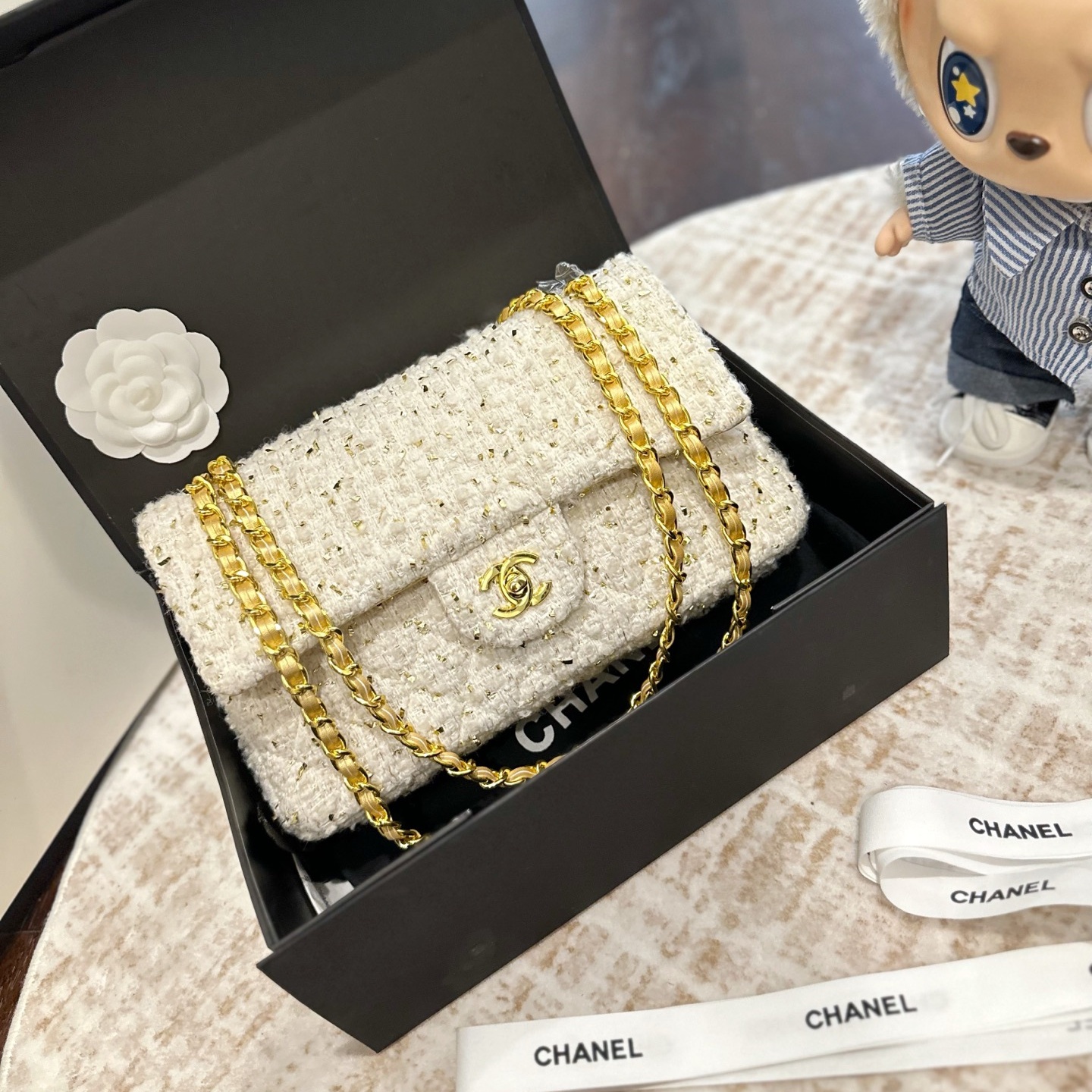 CH Classic Flap Tweed Bag with Lurex Thread YV25082919