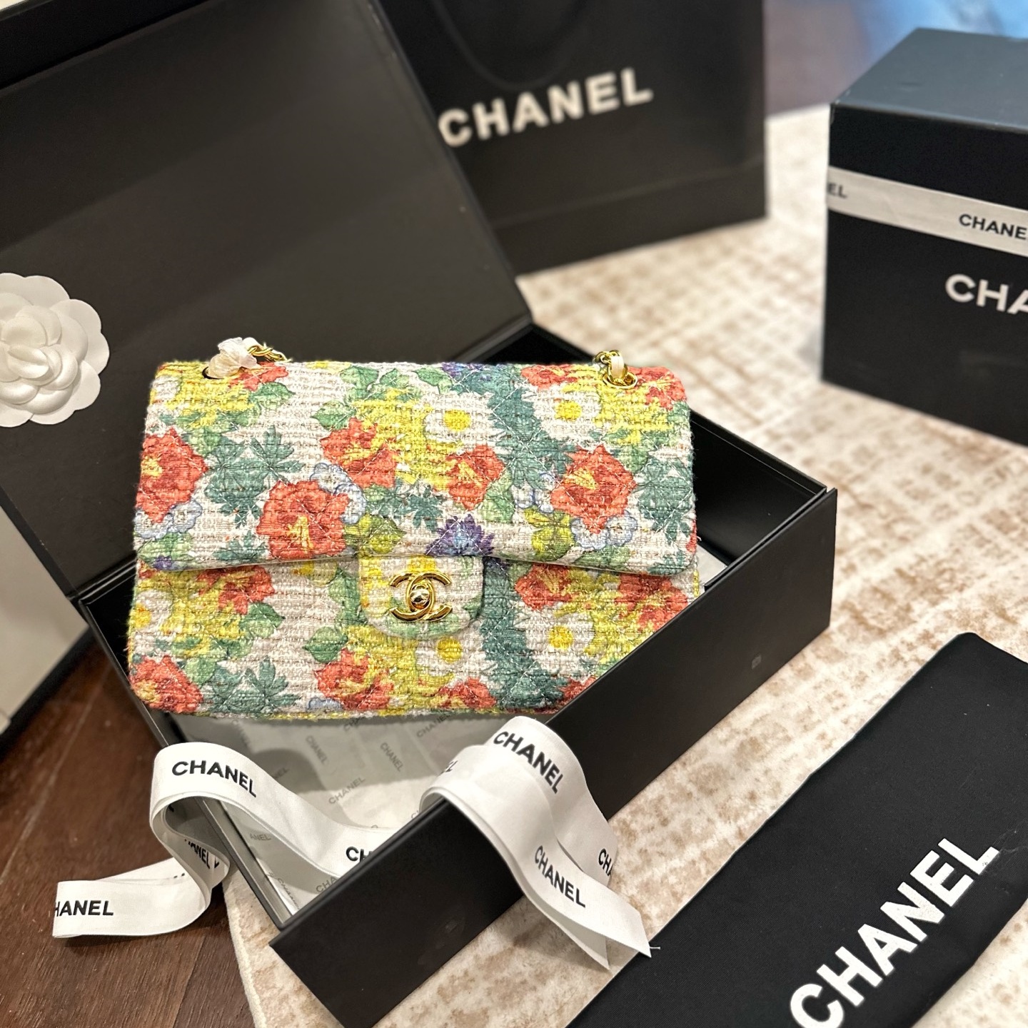 CH Printed Tweed Chain Bag  YV25083022