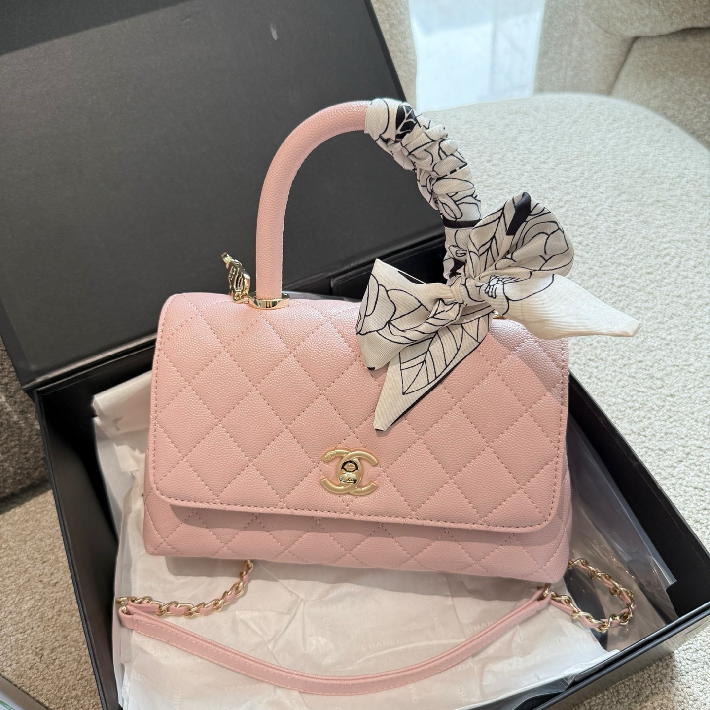 CH Coco Handle Quilted Top-Handle Bag  YV25083023