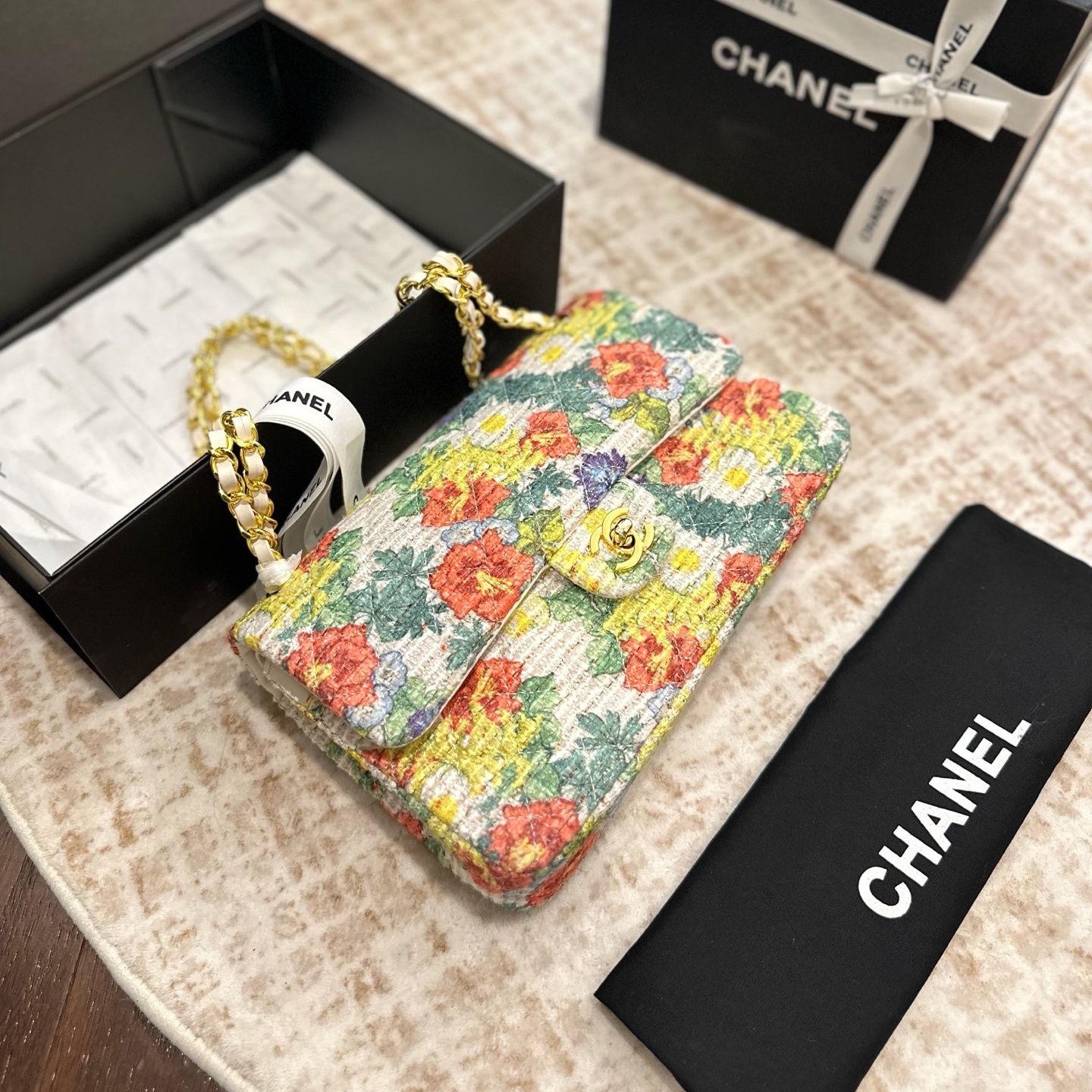 CH Printed Tweed Chain Bag  YV25083022