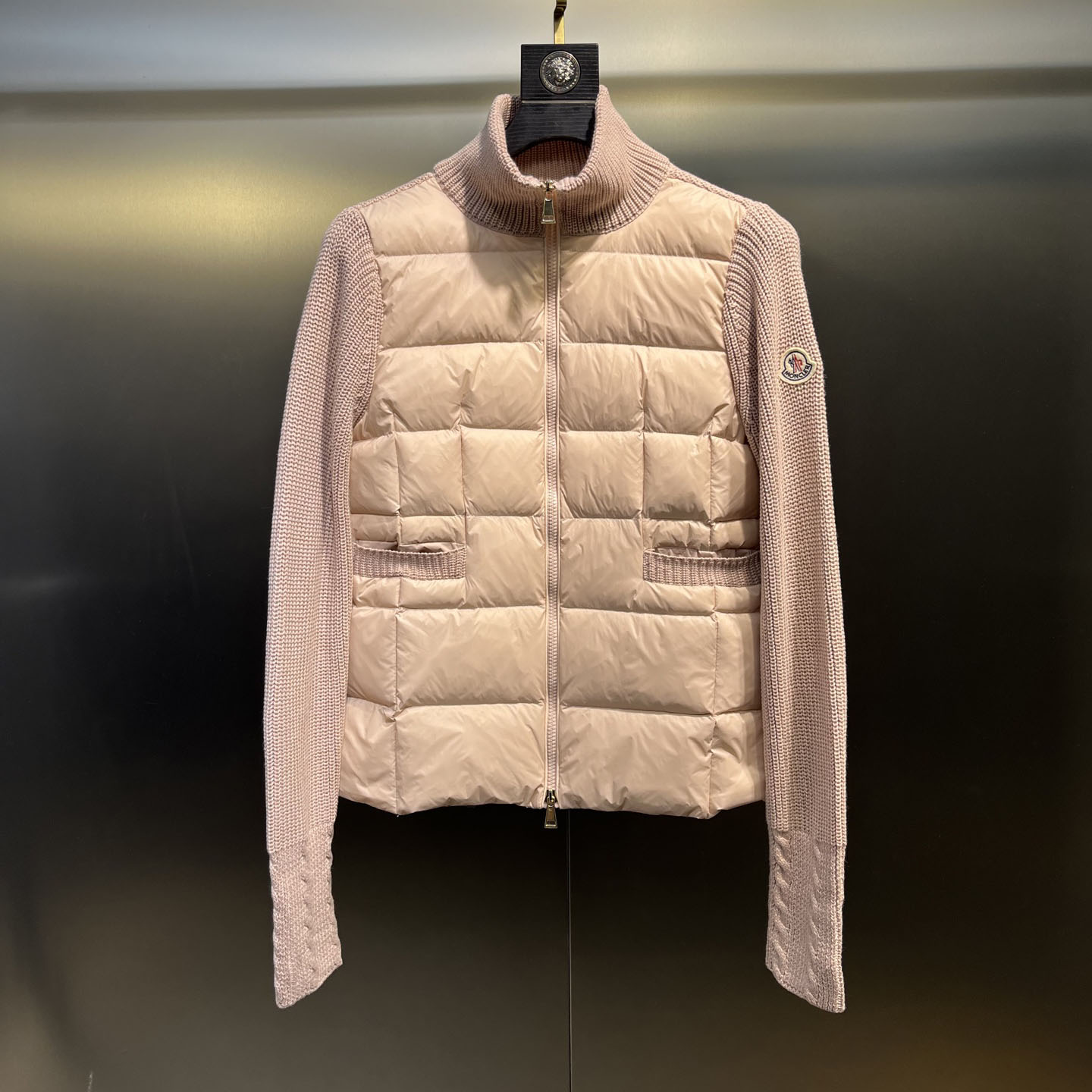 Mcl  Knitted - Paneled Notch - Collar Down Jacket XX25082028